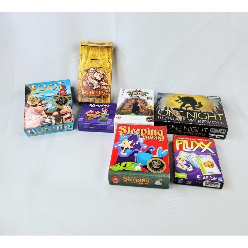 Lot of 7 Group Fun Card Games Fantasy Tabletop Roleplaying Board Cards Family